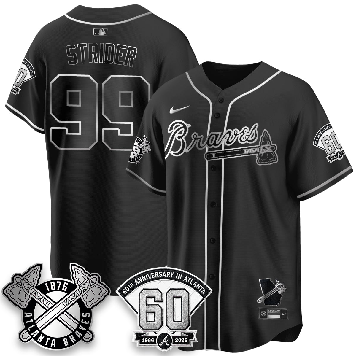 ATL 60th Anniversary Special Edition Vapor Limited Jersey - All Stitched-DTD