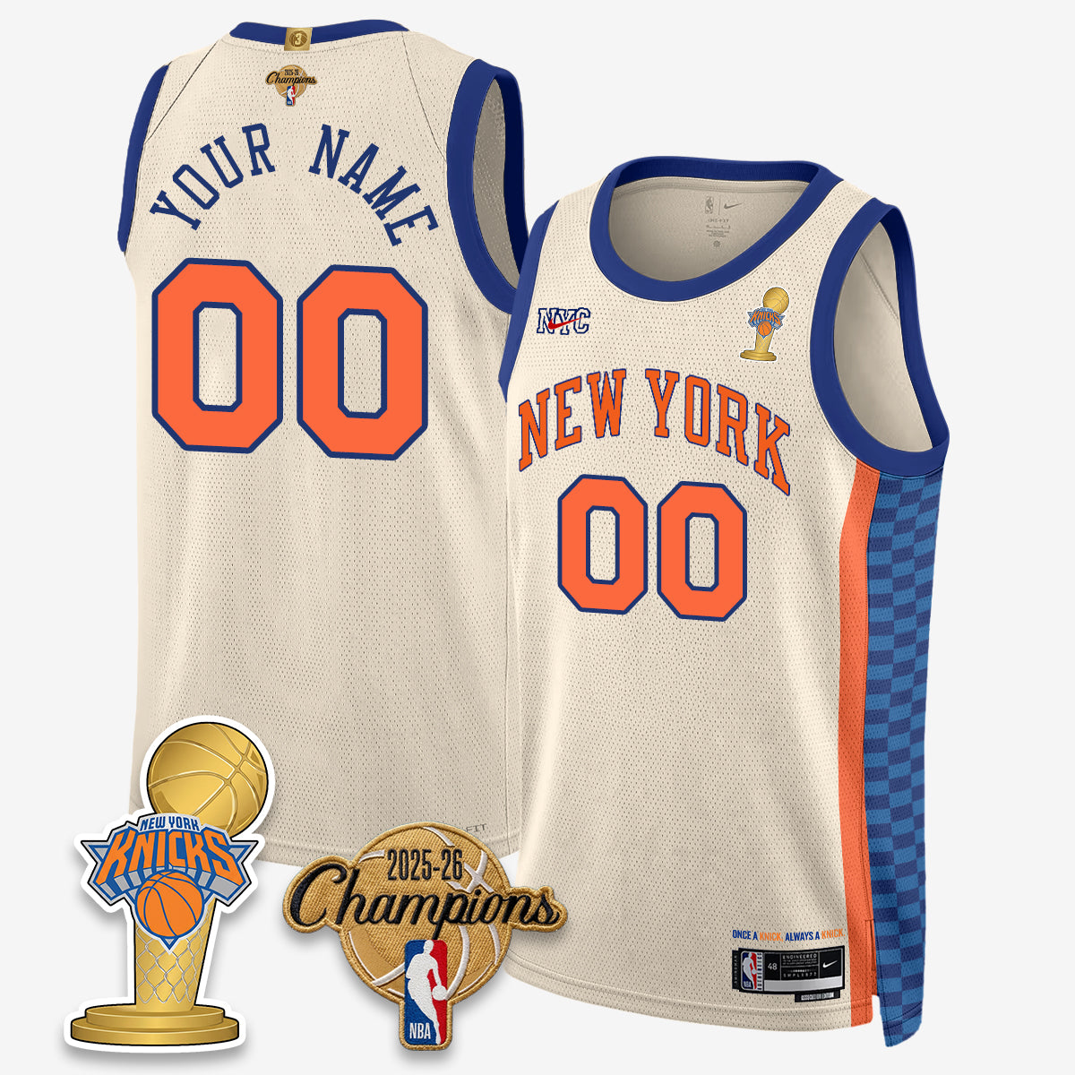 NYK 2026 Basketball Champions Vapor Custom Jersey - Stitched-DTD