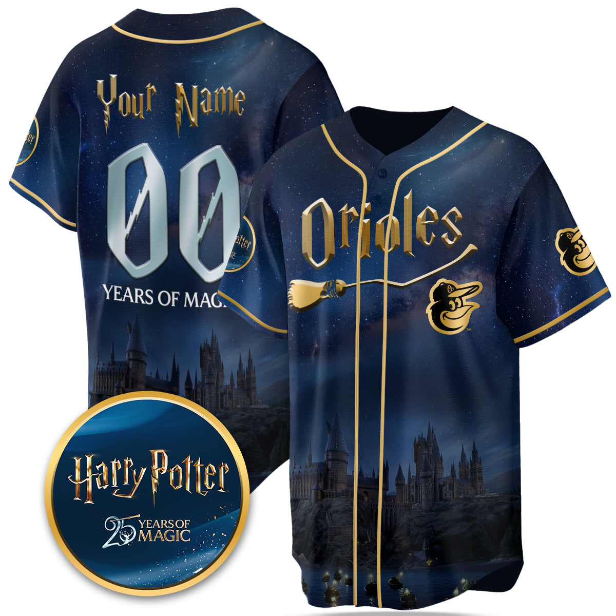 Baseball Team x HP 25 Years of Magic Limited Edition Custom Jersey - Printed-DTD