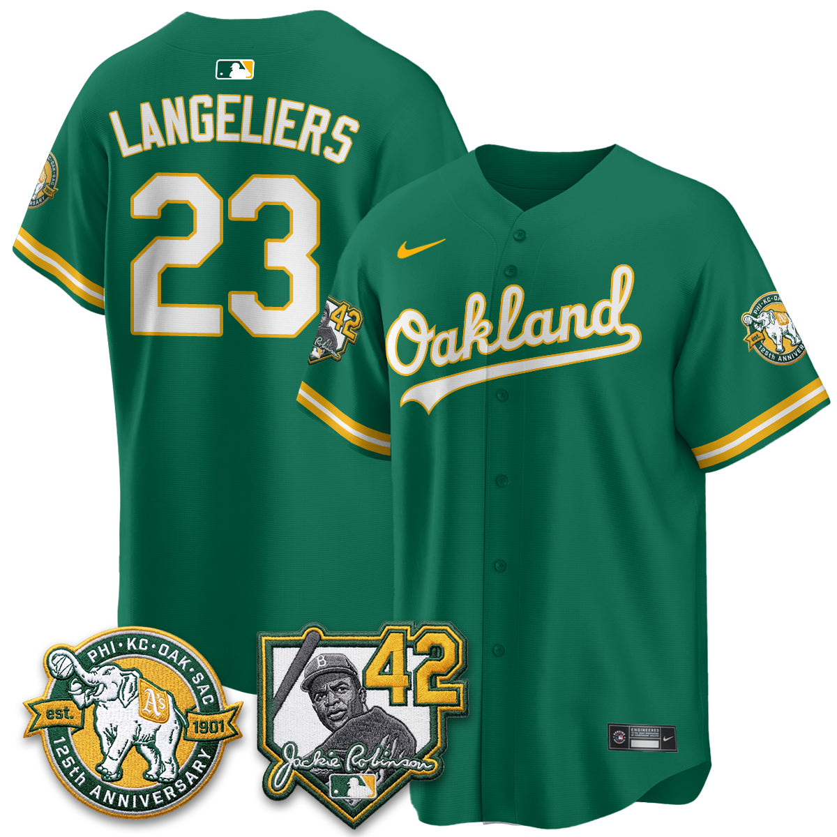 OAK 2026 Jackie Robinson Day - Celebrating 125 Years Limited Vapor Jersey - All Stitched-DTD