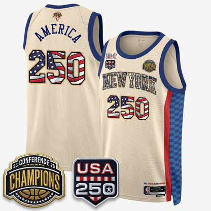 NYK 2026 NBA Eastern Conference Champions x Fourth of July Vapor Jersey - Stitched-DTD