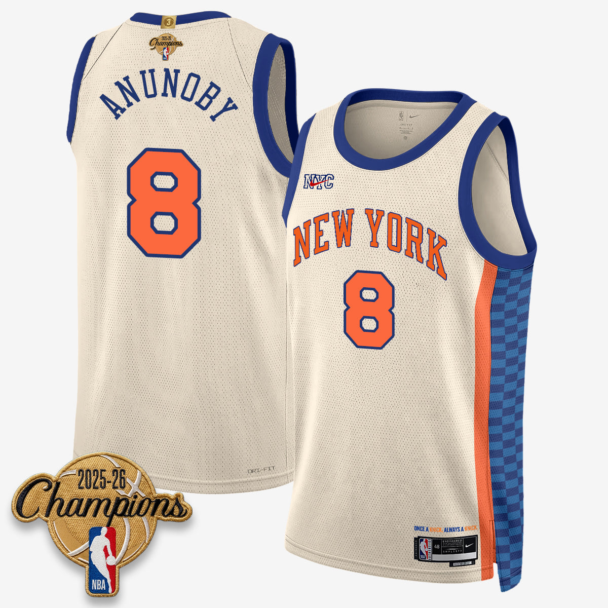 NYK 2026 Basketball Champions Vapor Jersey V2- Stitched-DTD