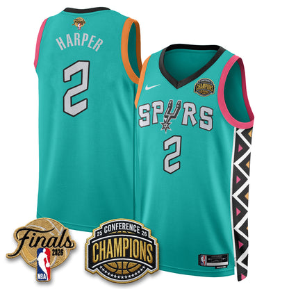 SAS 2026 NBA Western Conference Champions Vapor City Edition Jersey - Stitched-DTD