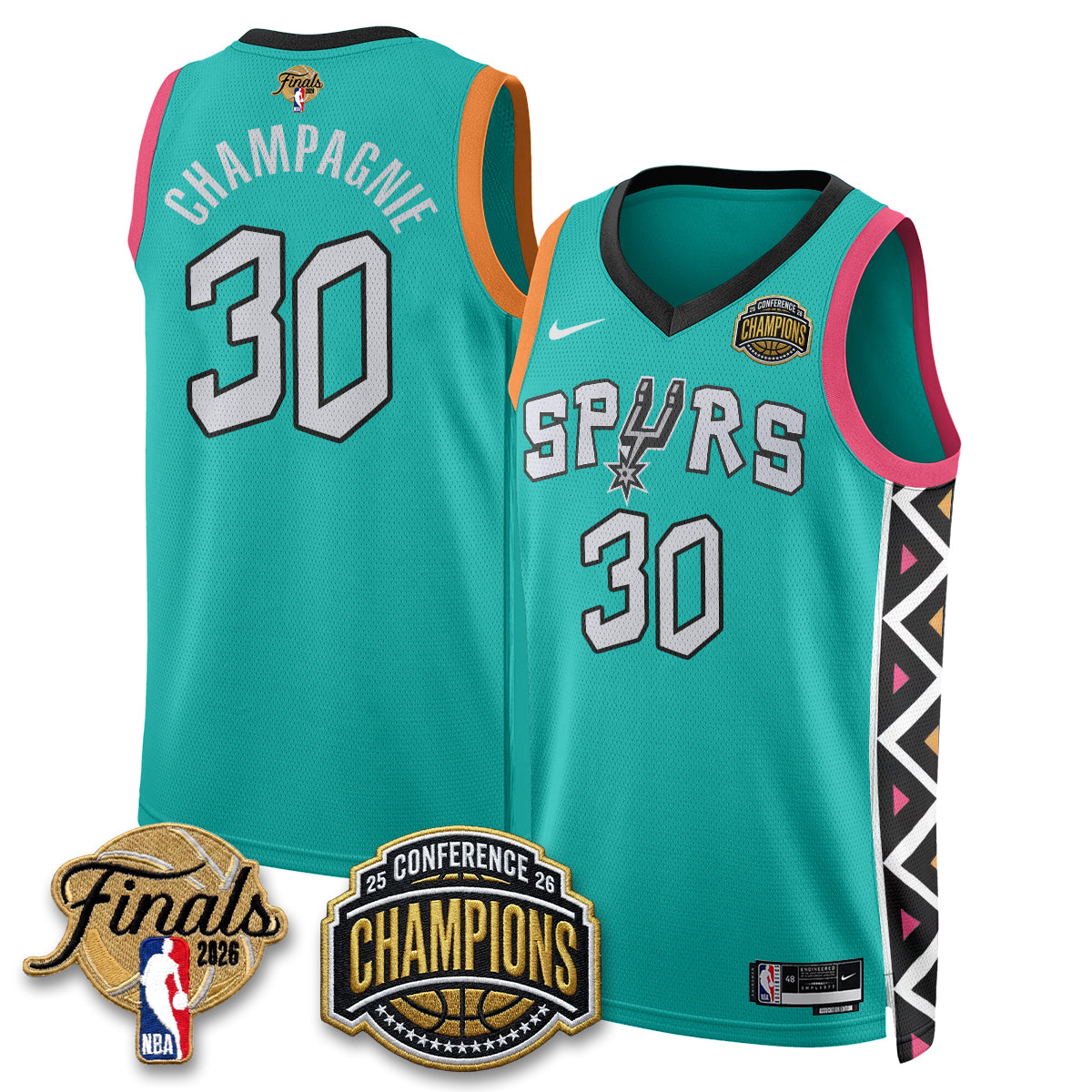 SAS 2026 NBA Western Conference Champions Vapor City Edition Jersey - Stitched-DTD
