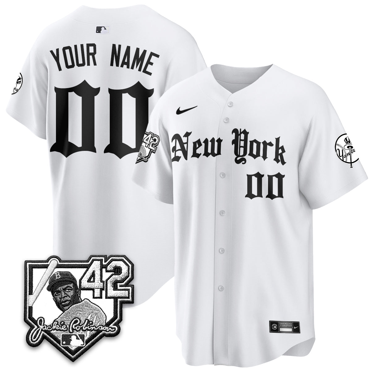 NYY 2026 Jackie Robinson Day Gothic Vapor Custom Limited Jersey - All Stitched-DTD