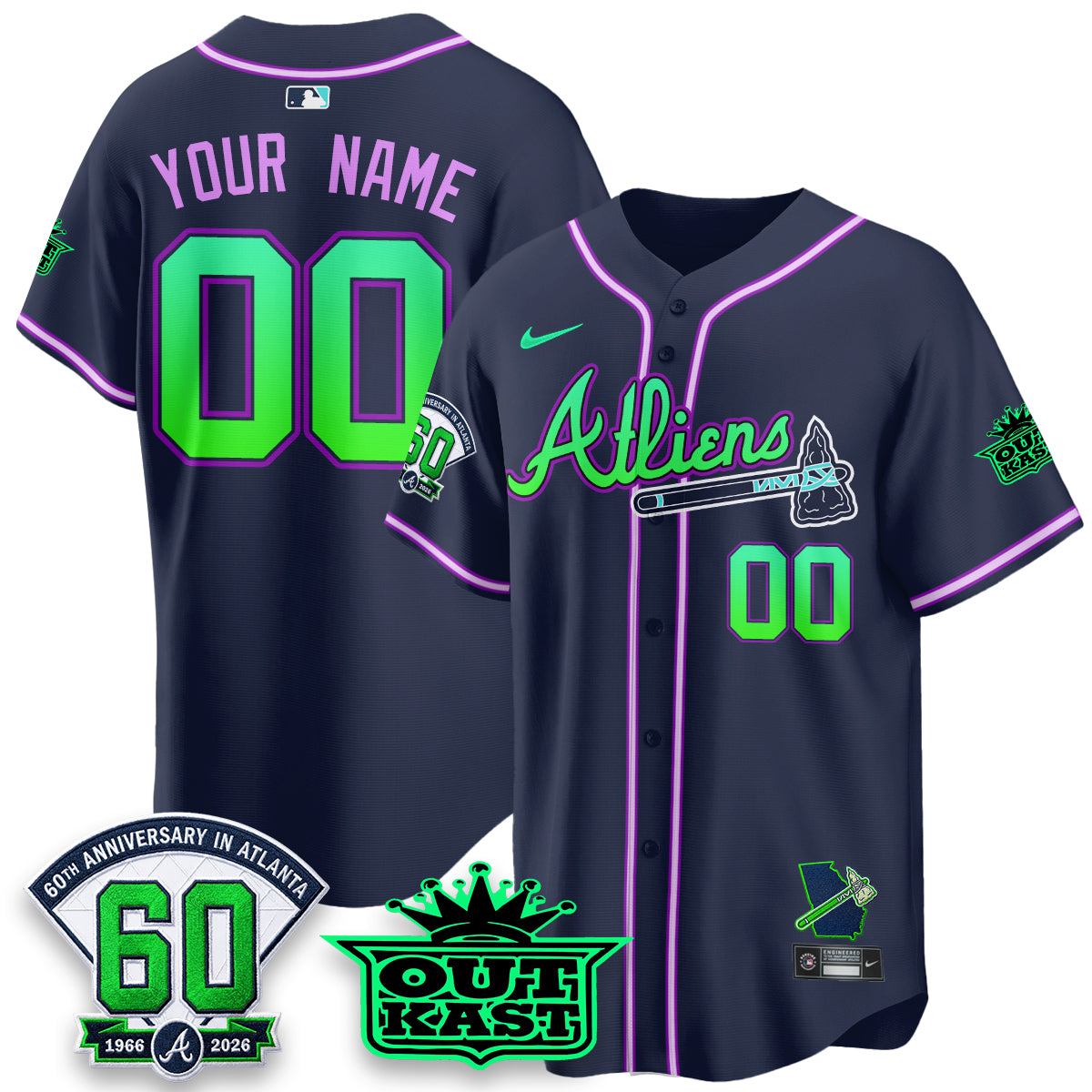 ATL x Atliens Cool Base Galaxy Version Custom Jersey - Stitched-DTD