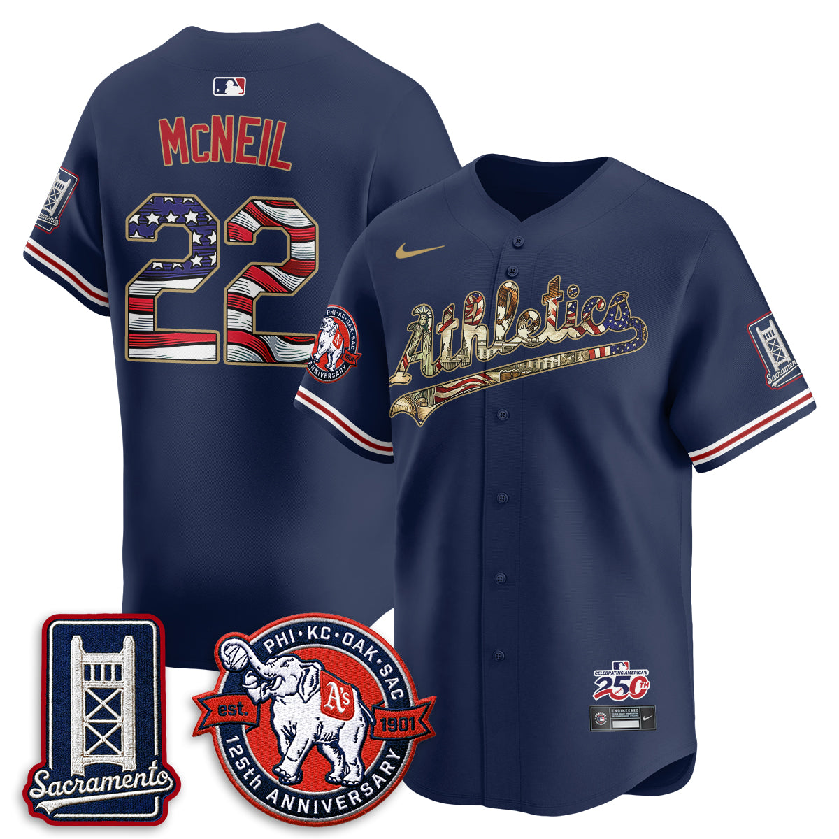 OAK  2026 Independence Day USA Vapor Jersey - Stitched-DTD