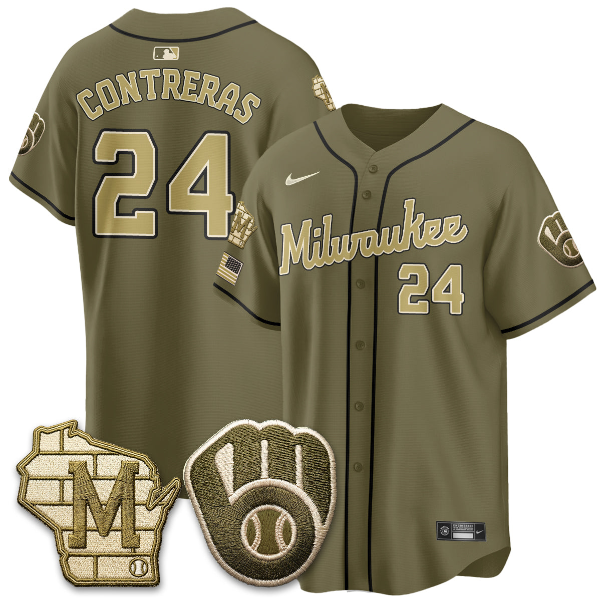 MIL New Era Olive 2026 Armed Forces Day Jersey - All Stitched-DTD