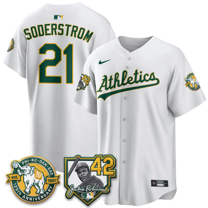 OAK 2026 Jackie Robinson Day - Celebrating 125 Years Limited Vapor Jersey - All Stitched-DTD
