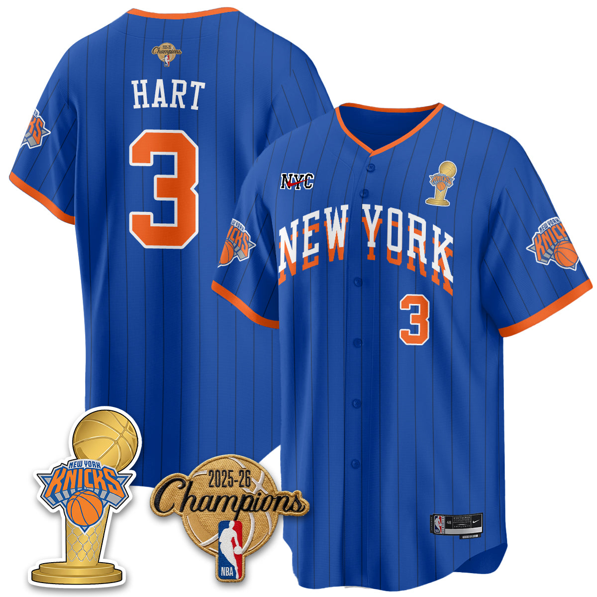NYK 2026 NBA Champions Vapor Jersey - Stitched-DTD