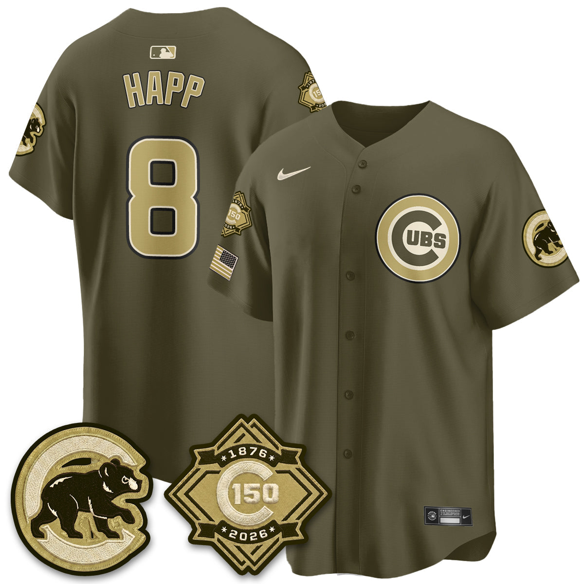 CHC New Era Olive 2026 Armed Forces Day Jersey -All Stitched-DTD