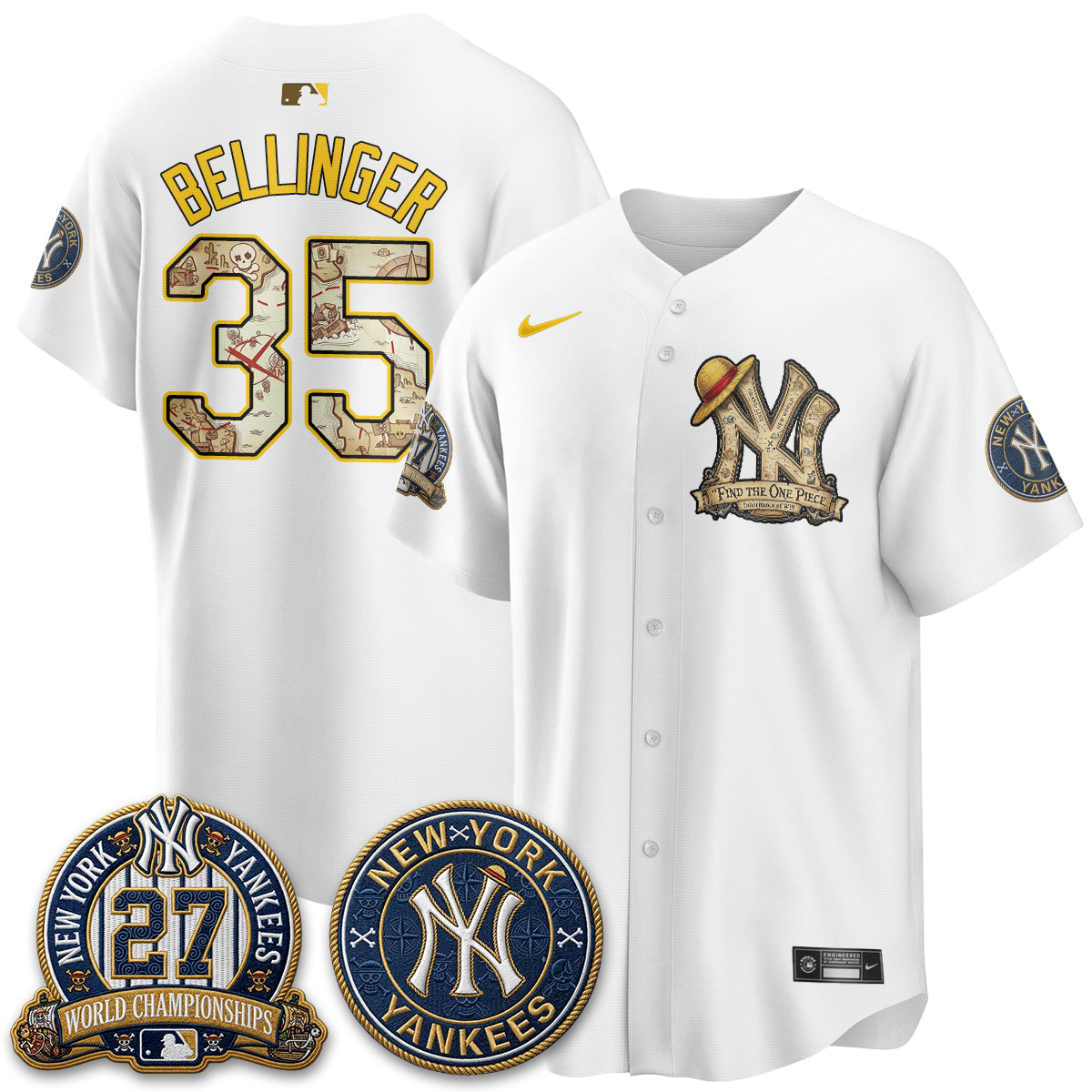NYY x OP Japanese Cartoon Limited Jersey -  Stitched-DTD