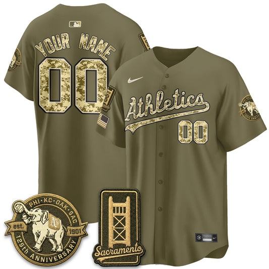 OAK Military Appreciation Game Day Custom Jersey - Stitched-DTD