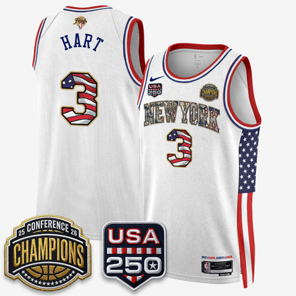 NYK 2026 NBA Eastern Conference Champions x Fourth of July Vapor Jersey - Stitched-DTD