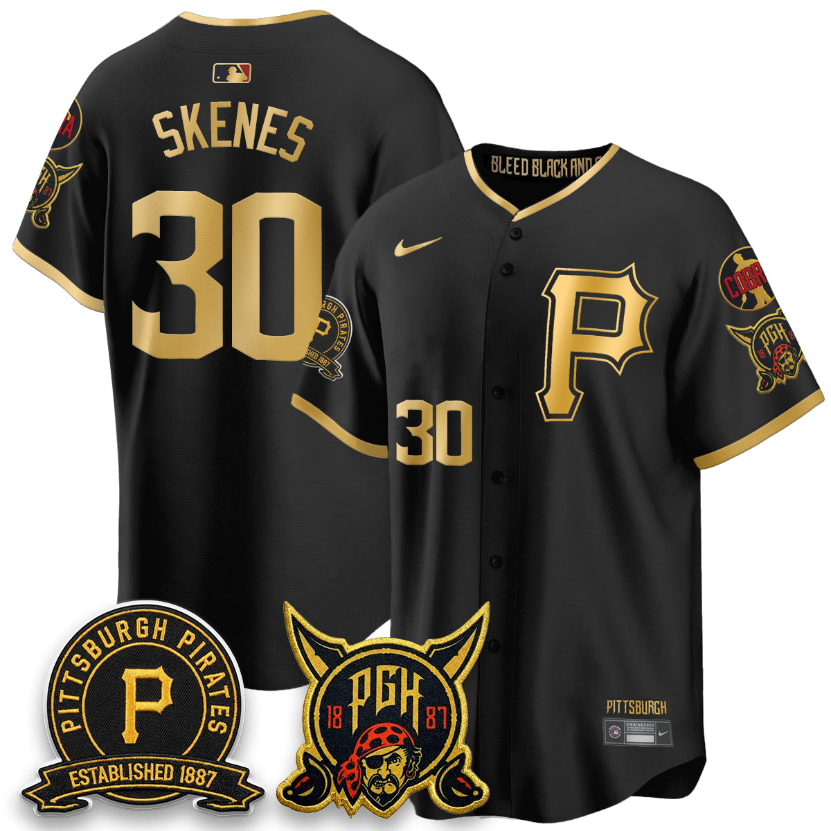 PIT 2026 City Connect Vapor Limited Jersey - Cobra & Est 1887 Patch - All Stitched-DTD