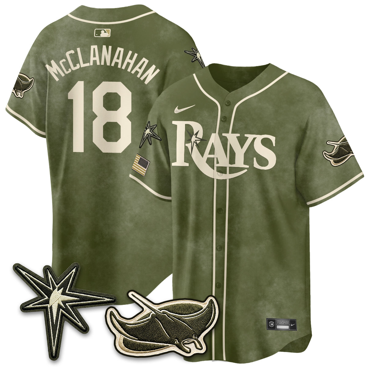 TB New Era Olive 2026 Armed Forces Day Jersey - All Stitched-DTD