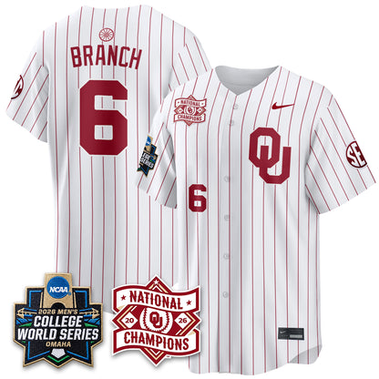 OU 2026 NCAA Baseball College World Series Champions Vapor Jersey - Stitched-DTD