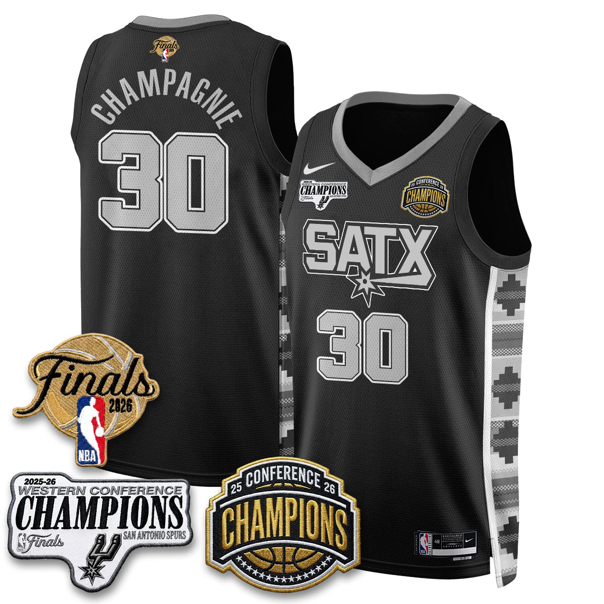 SAS 2026 NBA Western Conference Champions Vapor Jersey - Stitched-DTD