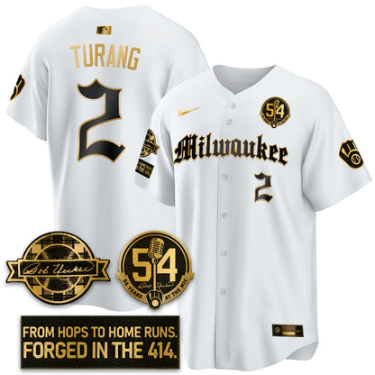 MIL Bob Uecker Patch Vapor Premier Limited Jersey - Gothic Edition - All Stitched-DTD