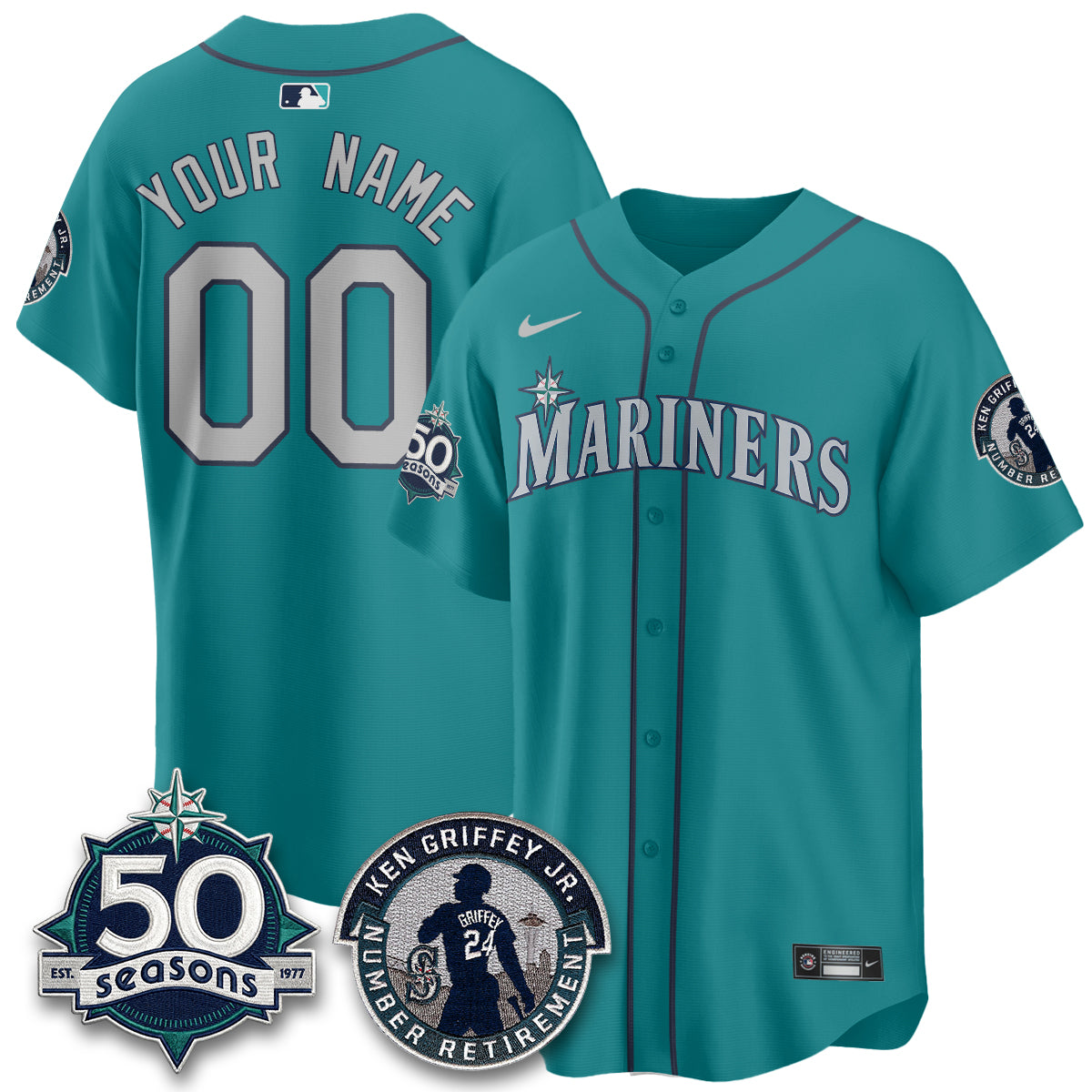 SEA Ken Griffey Jr. Patch Vapor Premier Limited Custom Jersey - All Stitched-DTD