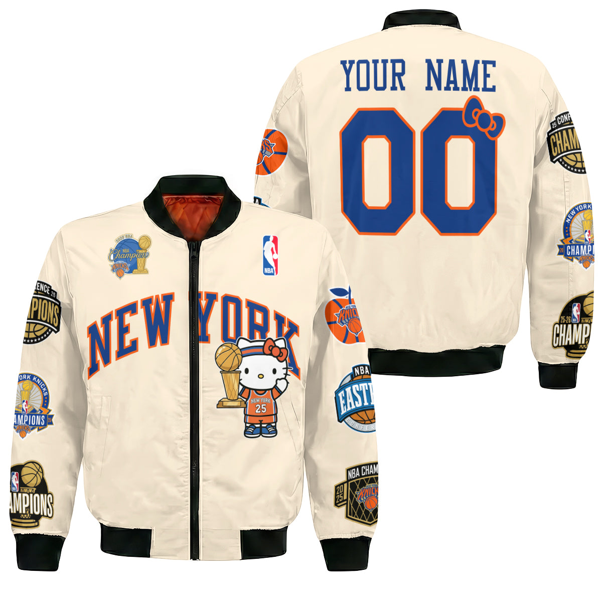 NYK 2026 NBA Finals Champions Limited Edition Custom Bomber Jacket V3- Printed-DTD