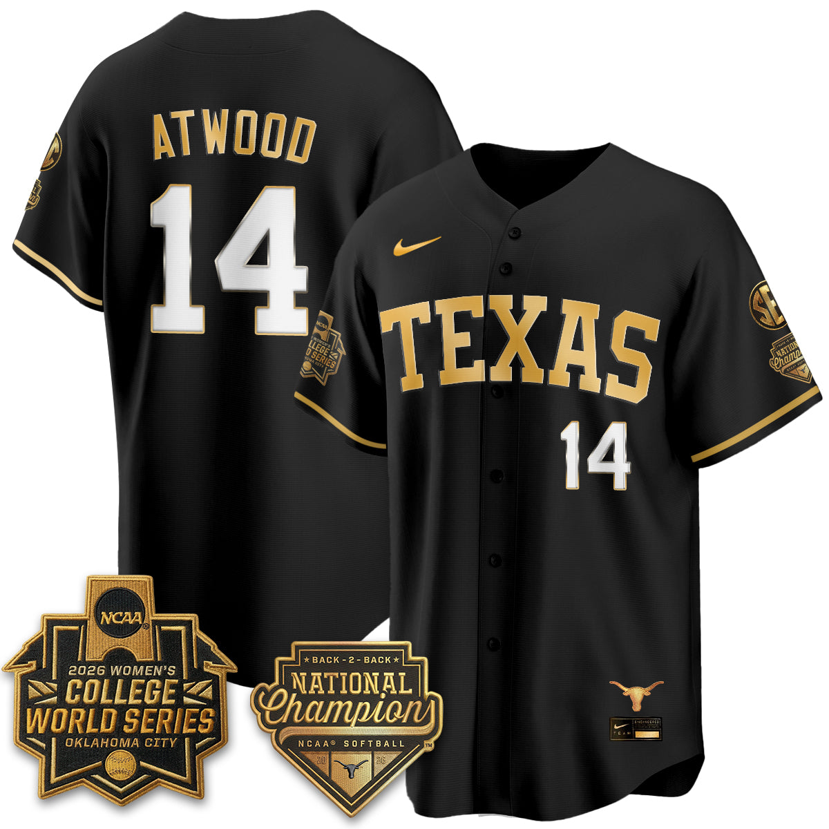 TEX Softball 2026 World Series (WCWS) Vapor Premier Limited Jersey - B2B Champs - All Stitched-DTD