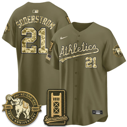 OAK Military Appreciation Game Day Jersey - Stitched-DTD