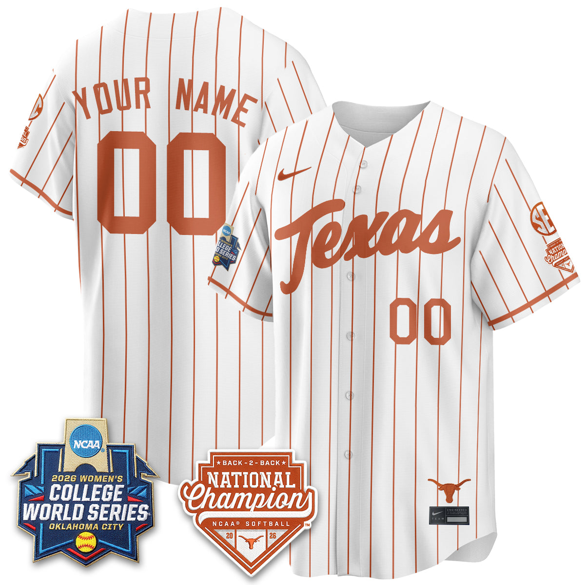 TEX Softball 2026 World Series (WCWS) Vapor Premier Limited Custom Jersey - B2B Champs - All Stitched-DTD