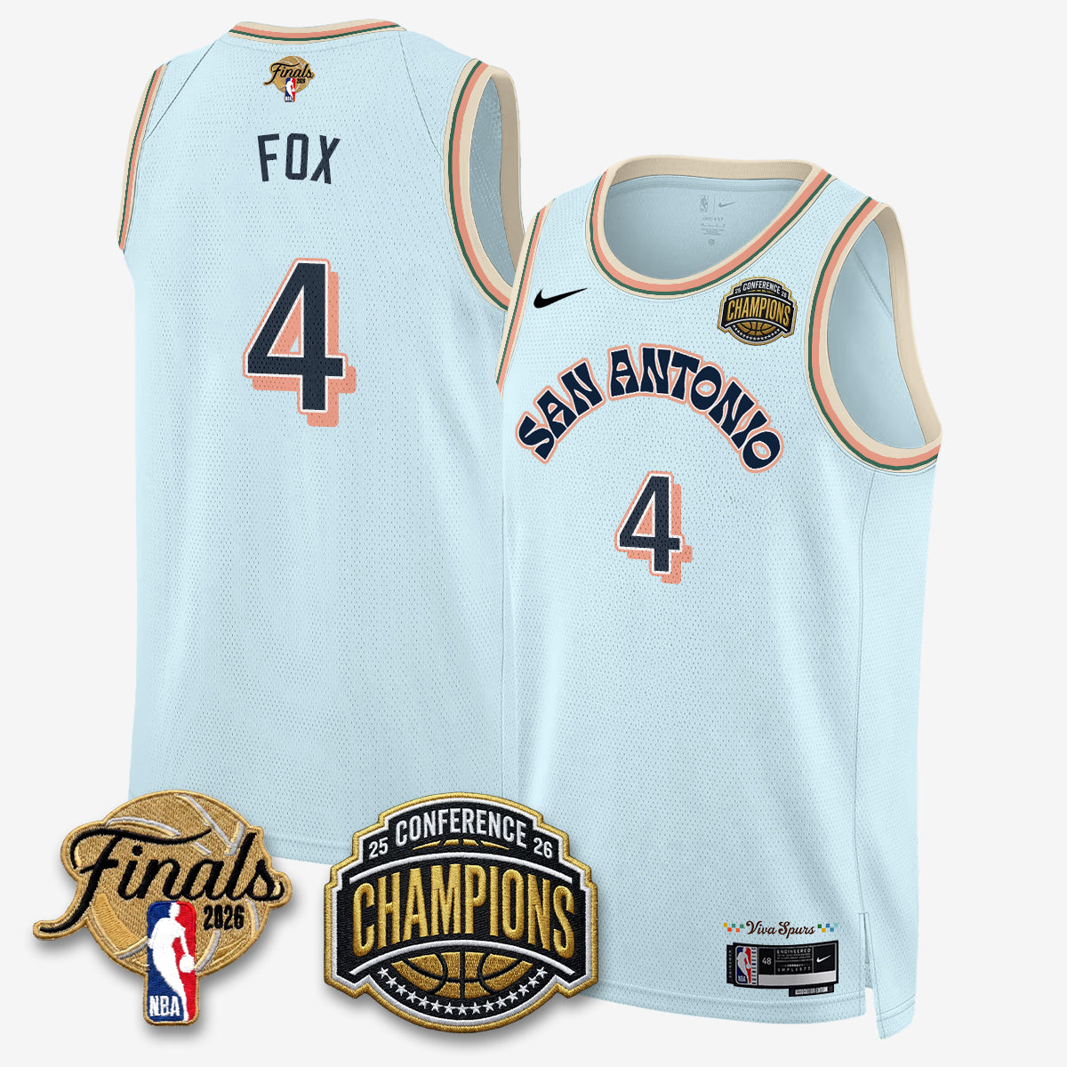 SAS 2026 NBA Western Conference Champions Vapor City Edition Jersey - Stitched-DTD