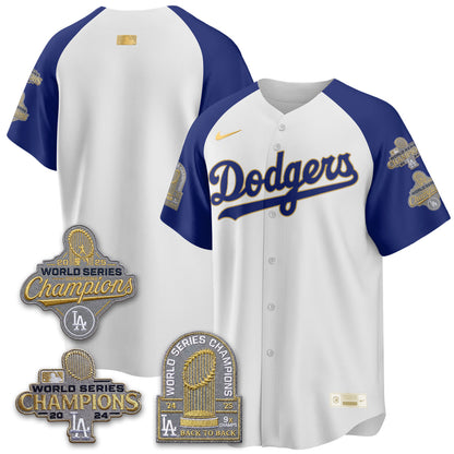 LAD Gold Collection Stadium Vapor Limited Jersey - Back to Back 9x Champs - All Stitched-DTD