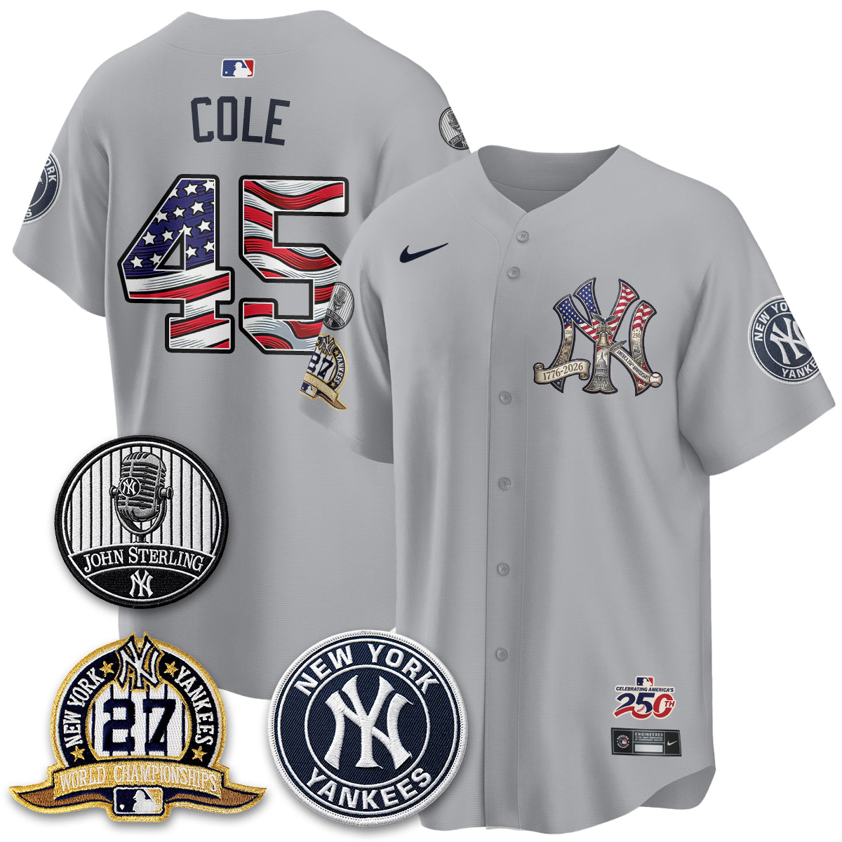 NYY Independence Day USA Vapor Limited Jersey - Stitched-DTD