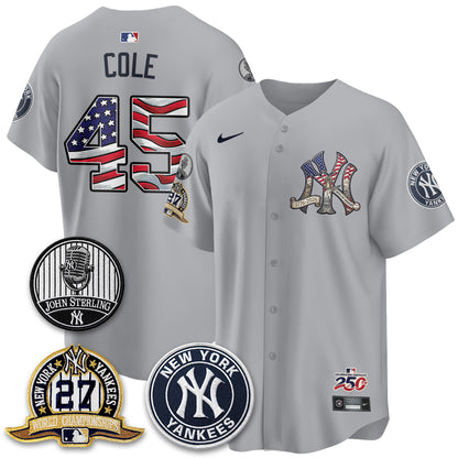 NYY Independence Day USA Vapor Limited Jersey - Stitched-DTD