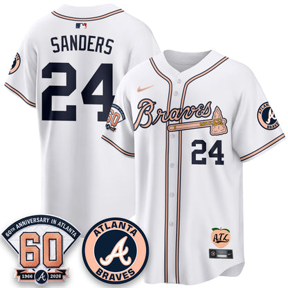 ATL 60th Anniversary Peach Edition Vapor Premier Limited Jersey - All Stitched-DTD