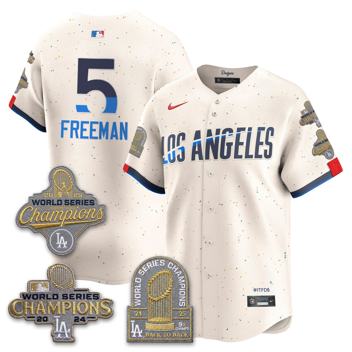 LAD Gold Collection Stadium Vapor Limited Jersey - Back to Back 9x Champs - All Stitched-DTD