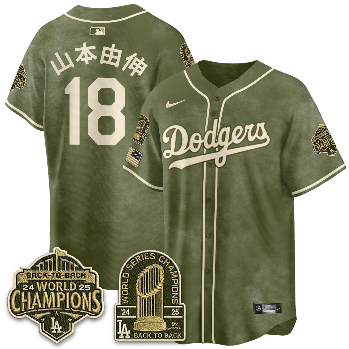 LAD New Era Olive 2026 Armed Forces Day Jersey -All Stitched-DTD
