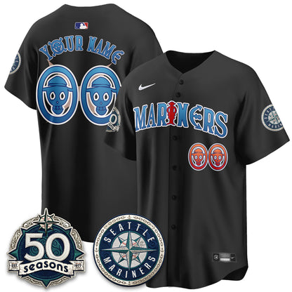 SEA x Japanese Cartoon Vapor Limited Custom Jersey - Stitched-DTD