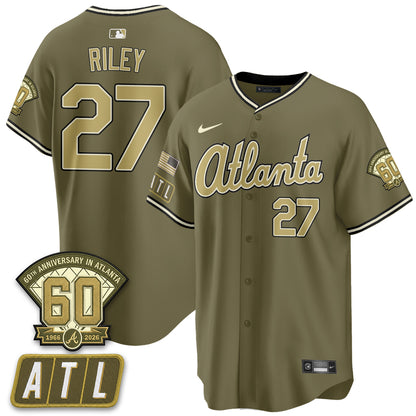 ATL New Era Olive 2026 Armed Forces Day Vapor Limited Jersey - All Stitched-DTD