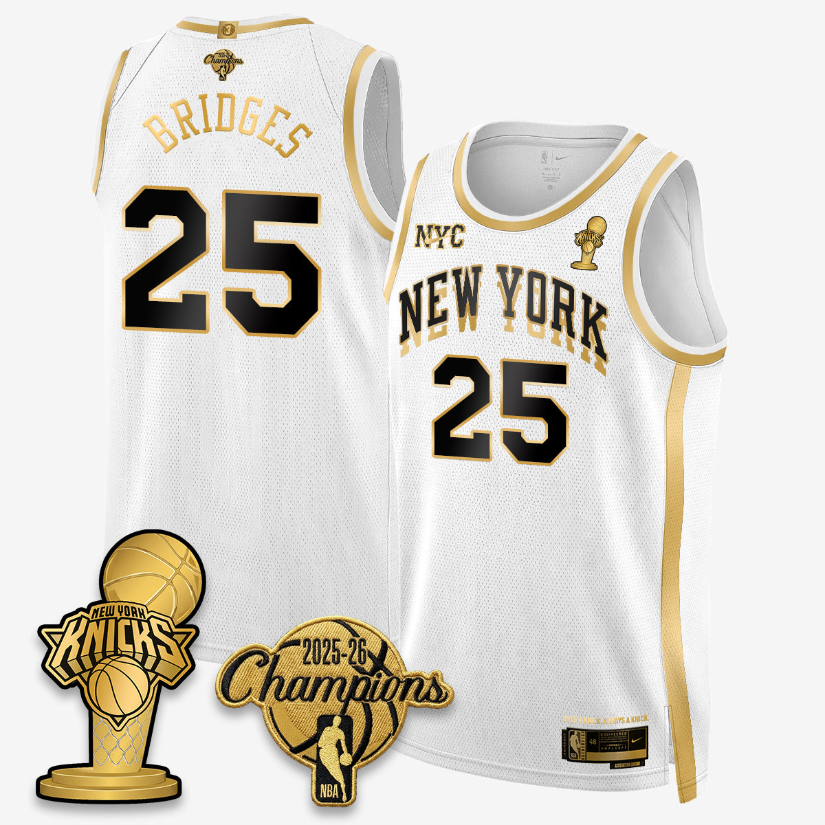 NYK 2026 NBA Champions Gold Edition Vapor Jersey - Stitched-DTD