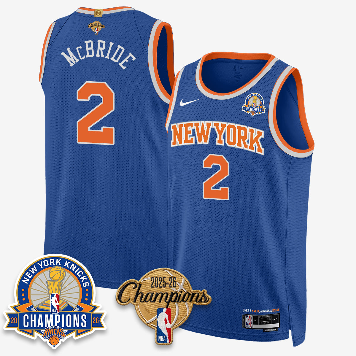 NYK 2026 Basketball Champions Special Edition Vapor Jersey V2- Stitched-DTD