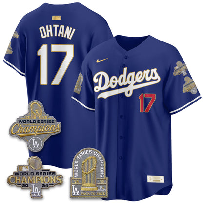 LAD Gold Collection Stadium Vapor Limited Jersey - Back to Back 9x Champs - All Stitched-DTD