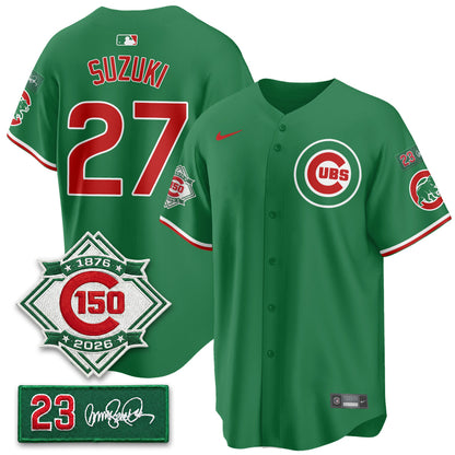CHC Limited Mexico Jersey - 150th Anniversary + Ryne Sandberg Tribute Patch All Stitched-DTD
