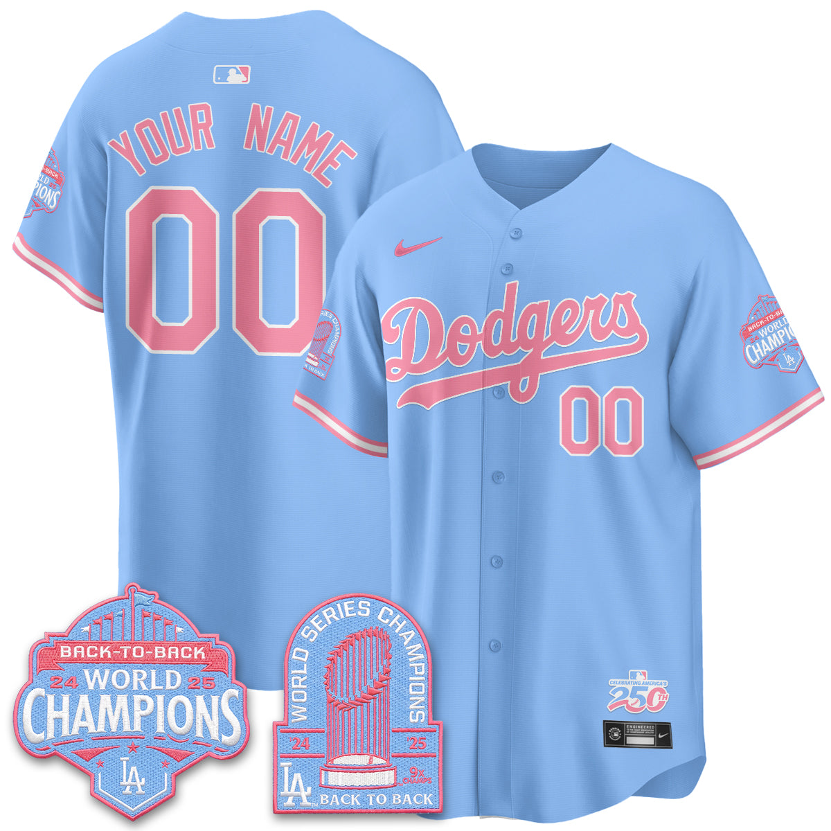 LAD x Bubblegum Vapor Custom Jersey - Stitched-DTD