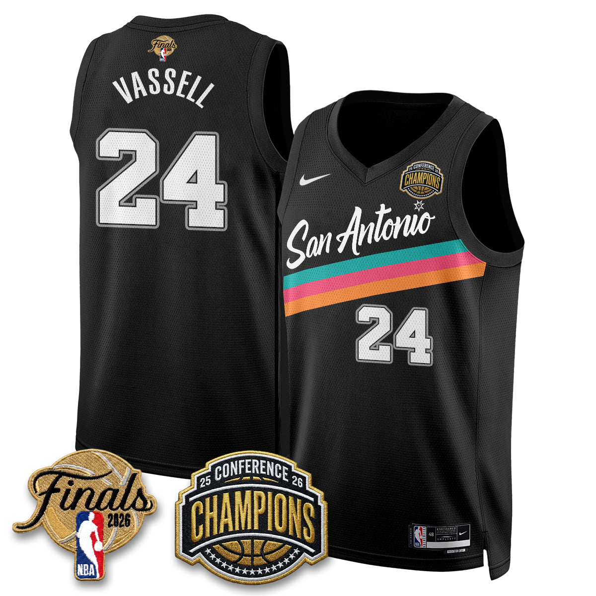 SAS 2026 NBA Western Conference Champions Vapor City Edition Jersey - Stitched-DTD