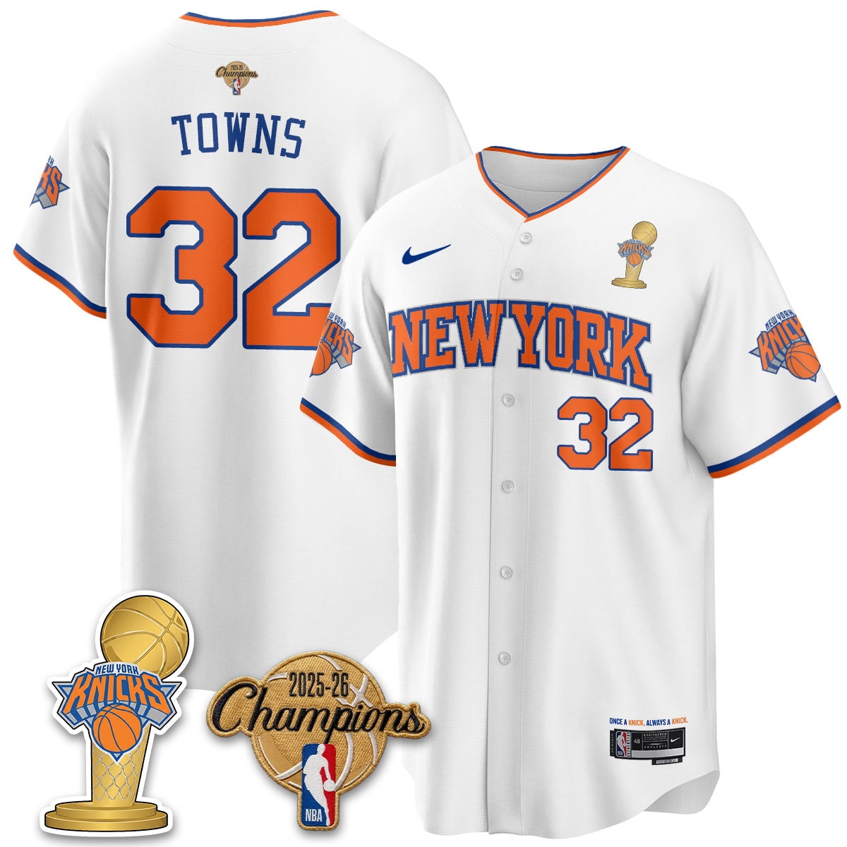 NYK 2026 NBA Champions Vapor Jersey - Stitched-DTD