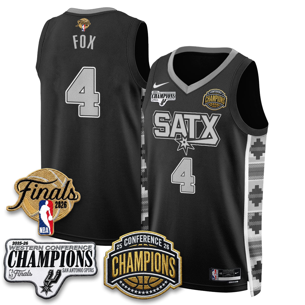 SAS 2026 NBA Western Conference Champions Vapor Jersey - Stitched-DTD