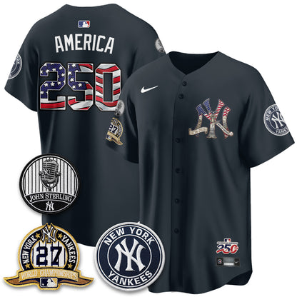 NYY Independence Day USA Vapor Limited Jersey - Stitched-DTD