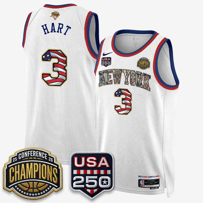 NYK 2026 NBA Eastern Conference Champions x Fourth of July Vapor Jersey - Stitched-DTD