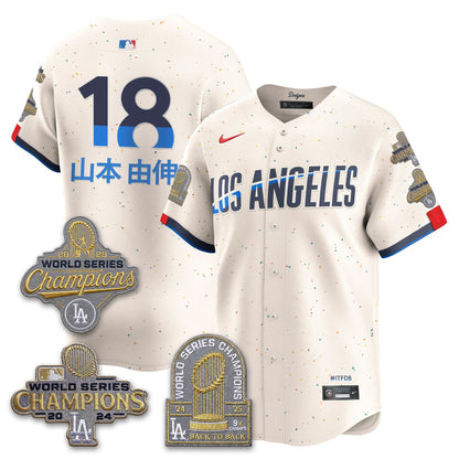 LAD Gold Collection Stadium Vapor Limited Jersey - Back to Back 9x Champs - All Stitched-DTD