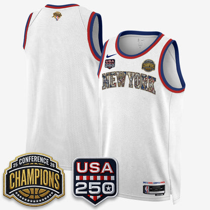NYK 2026 NBA Eastern Conference Champions x Fourth of July Vapor Jersey - Stitched-DTD