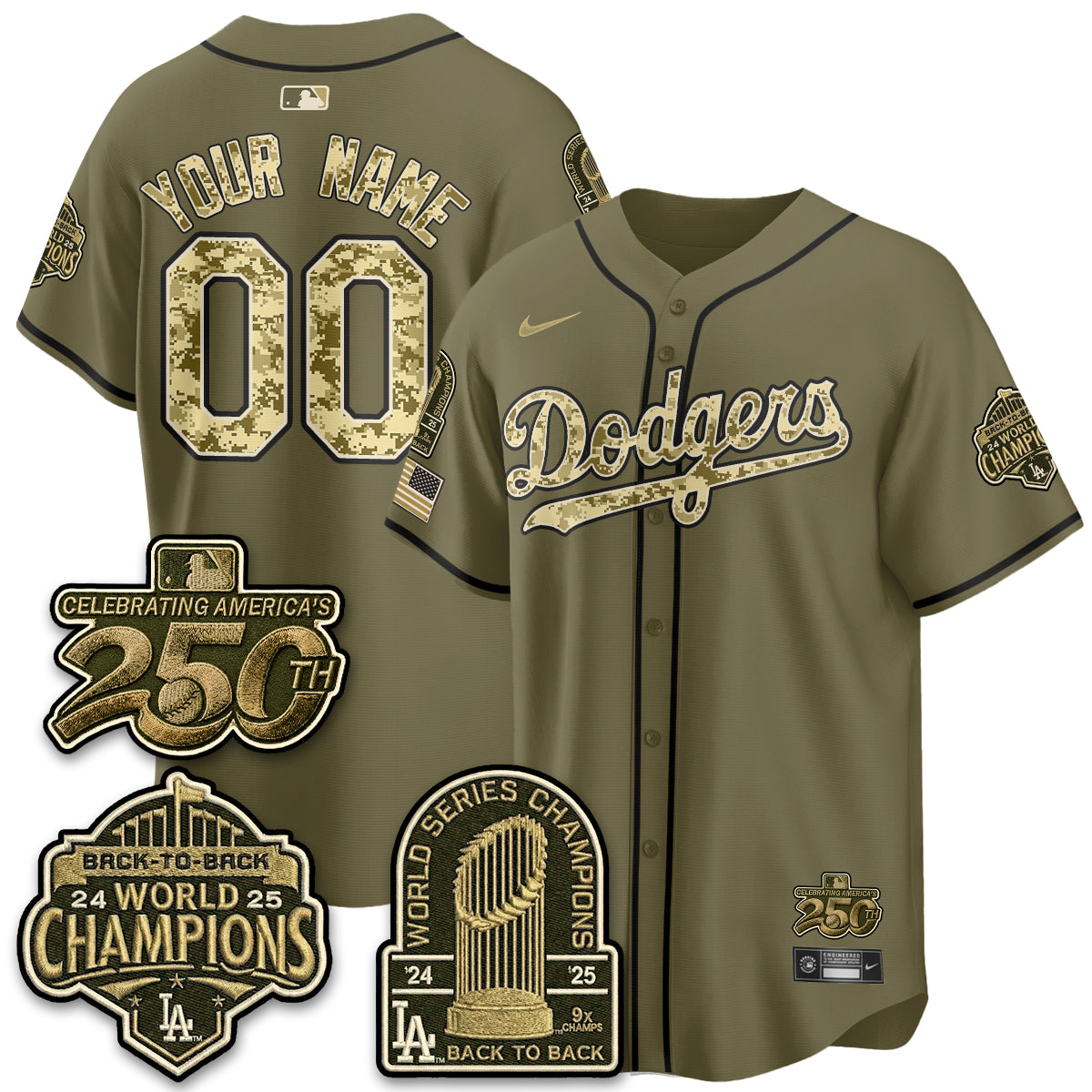 LAD Military Appreciation Game Day Custom Jersey V2 - Stitched-DTD